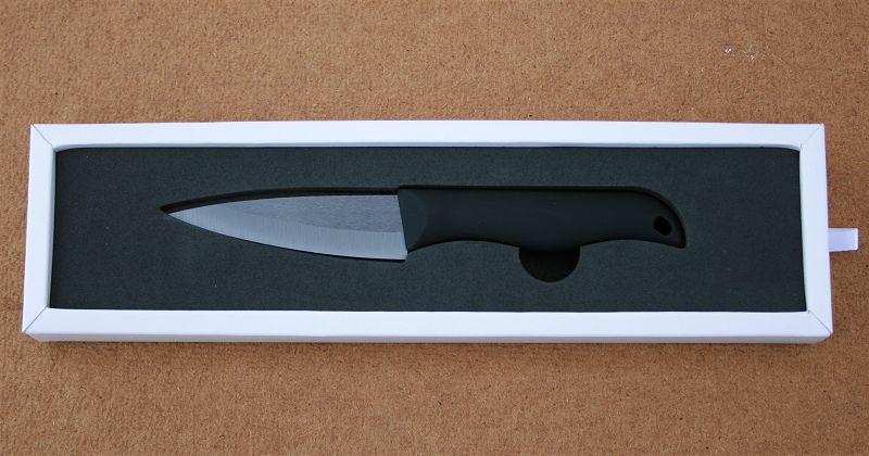 (obrázek pro) Keramický nůž s černým ostřím délky 3 palce (7 cm)