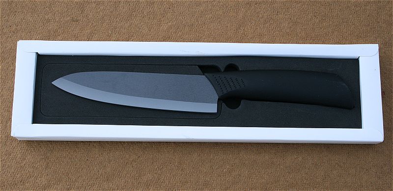 (obrázek pro) Keramický nůž s matným černým ostřím - 15 cm