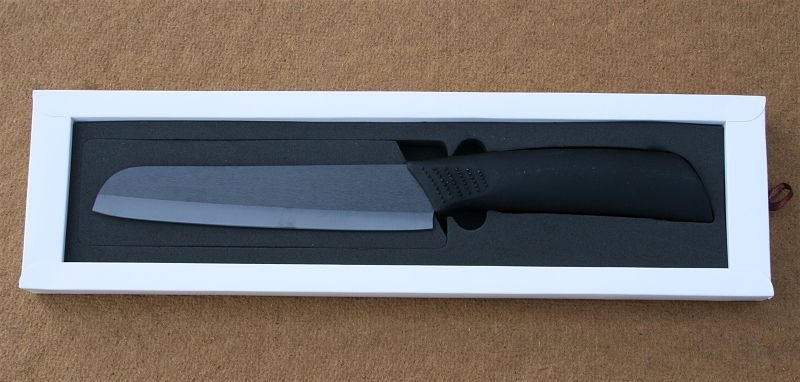 (obrázek pro) Keramický nůž s matným černým ostřím - 16 cm