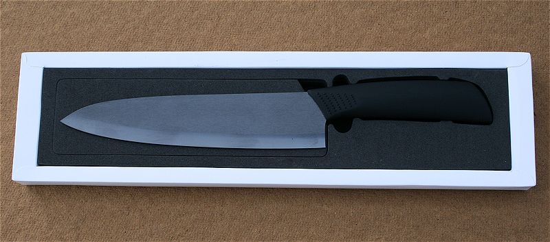 (obrázek pro) Keramický nůž s matným černým ostřím - 20 cm
