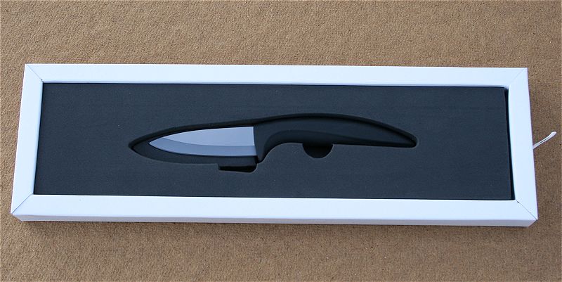 Keramický nůž s lesklým černým ostřím 7 cm (3 palce) - Kliknutím na obrázek zavřete