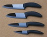 Dárková sada 4 černých, lesklých keramických nožů