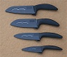 Dárková sada 4 černých, lesklých keramických nožů